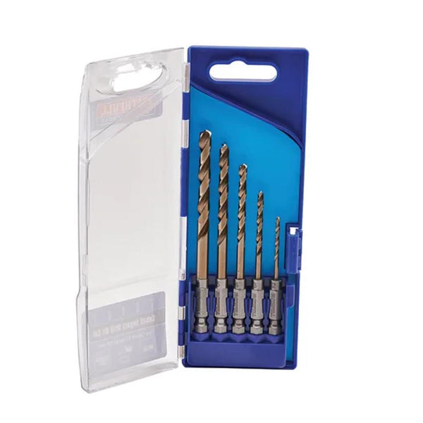 Faithfull 5 Piece Quick Change HSS Cobalt Impact Drill Bit Set
