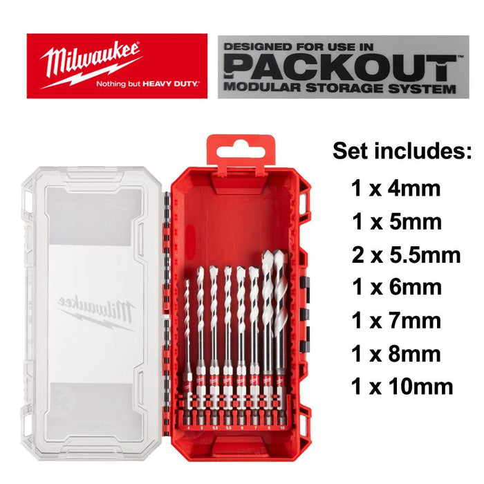 Milwaukee 8 Piece Multi Material Gen 2 Drill Bit Set