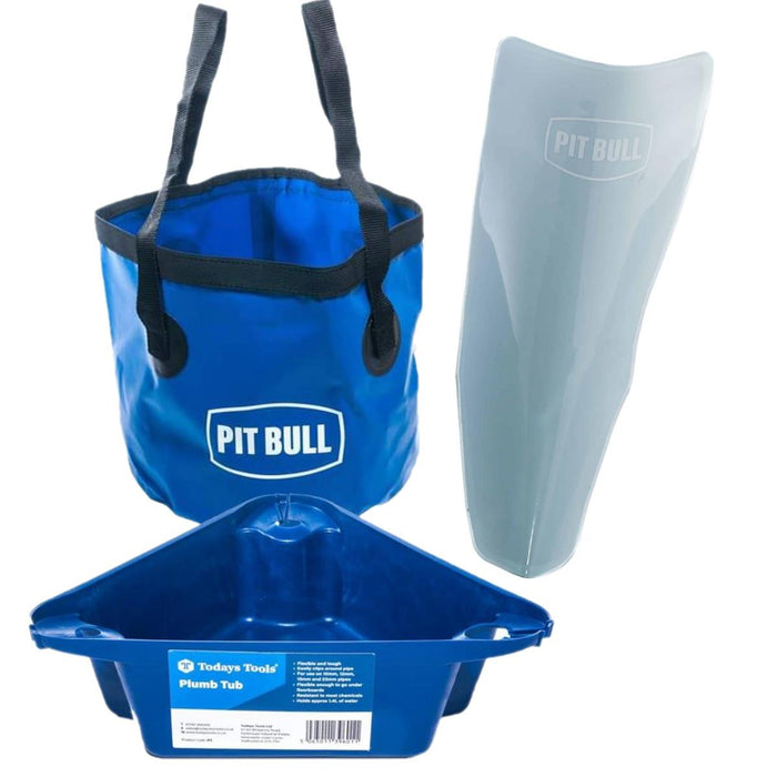 Pit Bull Folding Flexi Bucket 11 litres, Plumb Tub & Drain Funnel