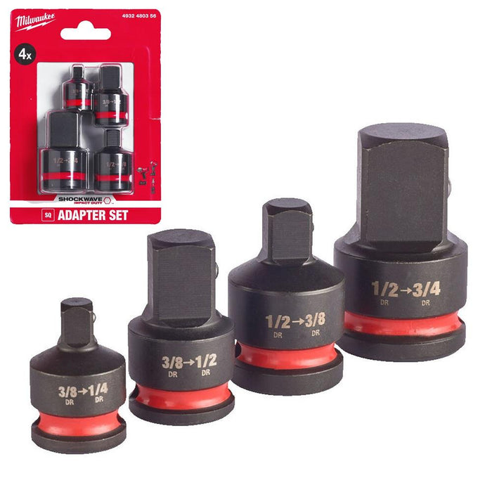 Milwaukee Impact Duty Socket Square Adaptor Set 4 Pack