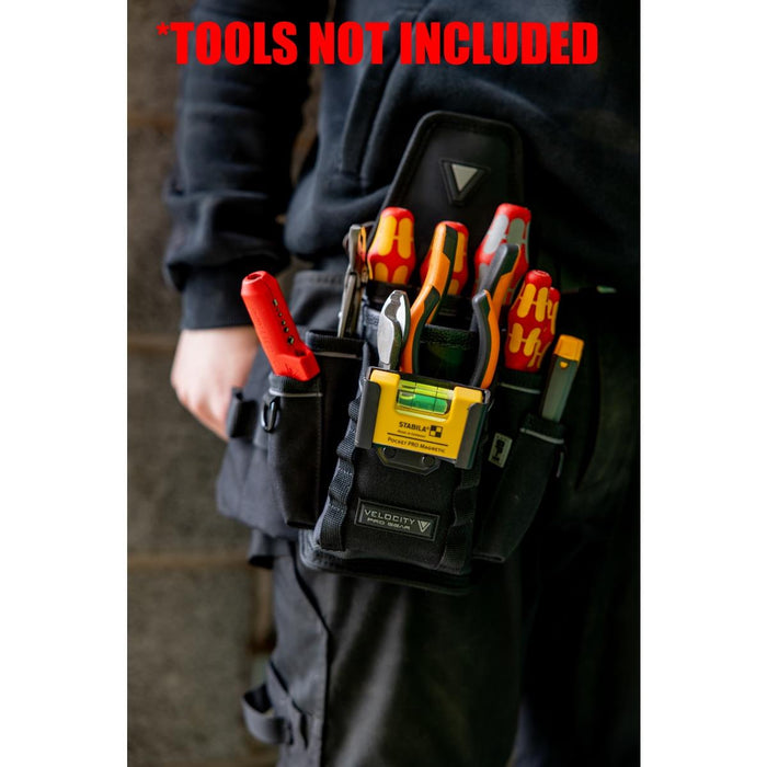 Velocity Grab Pouch Tool Holder – Heavy Duty Multi-Trade Tool Pouch with Screwdriver & Pliers Pockets, MOLLE Webbing, Tape Measure Clip & D-Rings