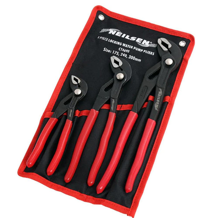 Neilsen 3 Pack Water Pump Pliers in Tool Roll