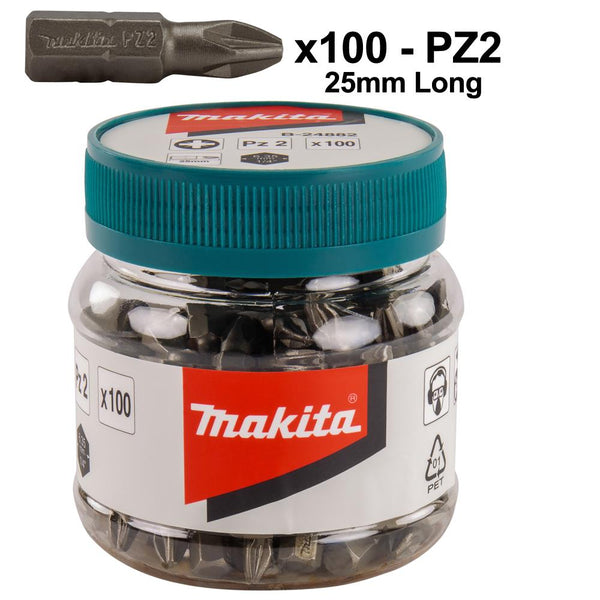 Makita 100 x PZ2 Screwdriver Bits 25mm