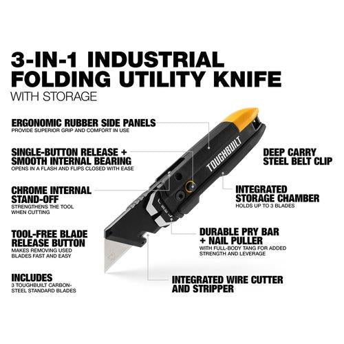 Toughbuilt  Prybar Utility Knife with Storage
