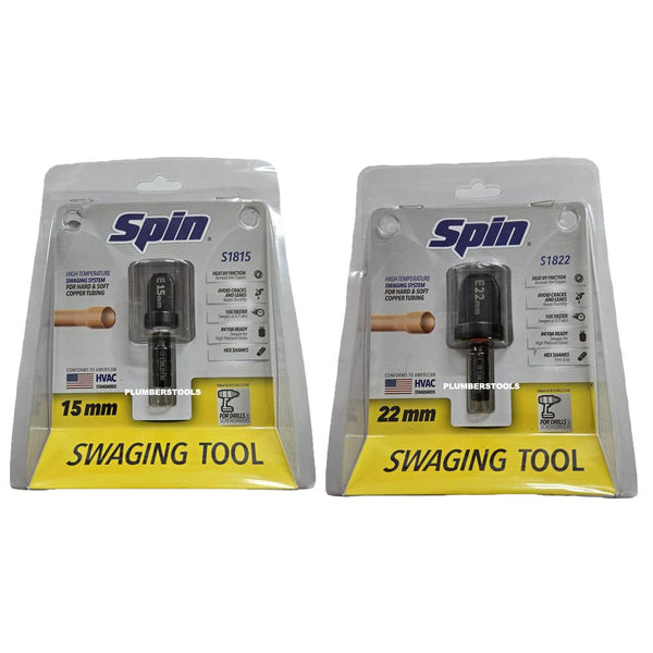 Spin 15 & 22mm Copper Pipe Swaging Jointer Socket Former Swage Flaring Drill Attachment