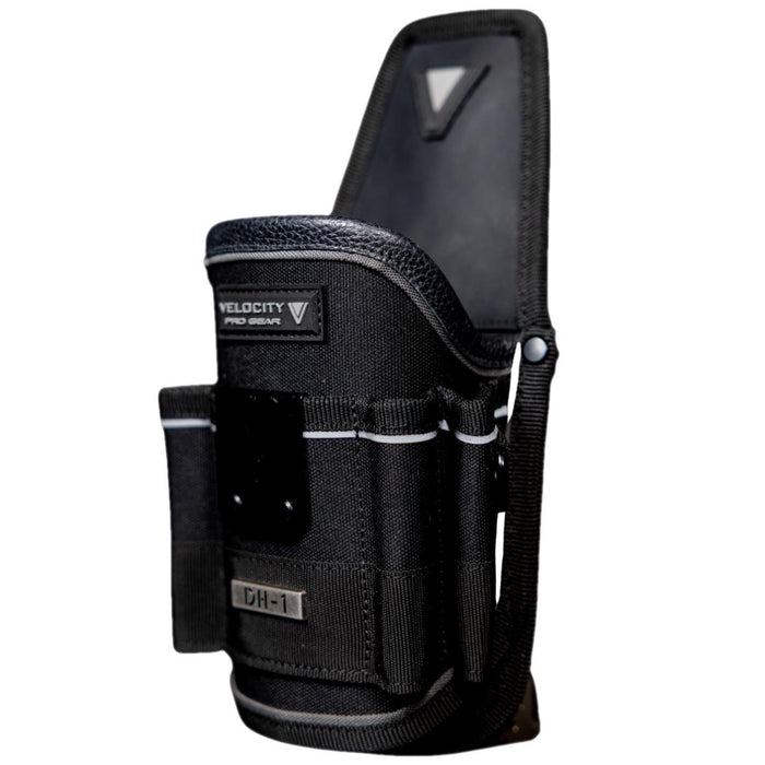 Velocity Drill holster– Heavy Duty Tool Belt Holder with Bit-Through Design, Tape Measure Mount & Marker Holders