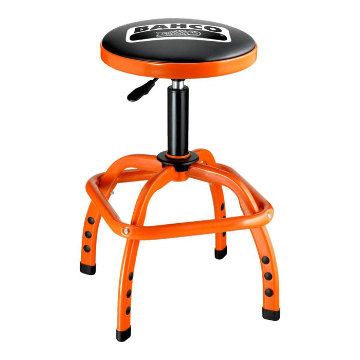 Bahco Pneumatic Workshop Stool Padded Swivel Chair Adjustable Garage Man Cave