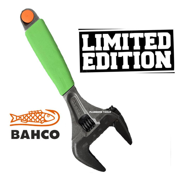 Bahco Limited Edition Green Grip Adjustable Wrench 8'' (200mm) Wide Jaw Opening to 38mm