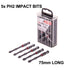 Armeg 5 x PH2 75mm Impact Bitt