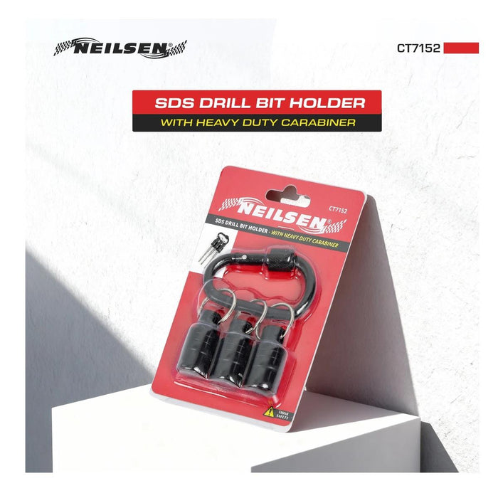 Neilsen 3pack SDS Drill Bit Holder + Carabiner