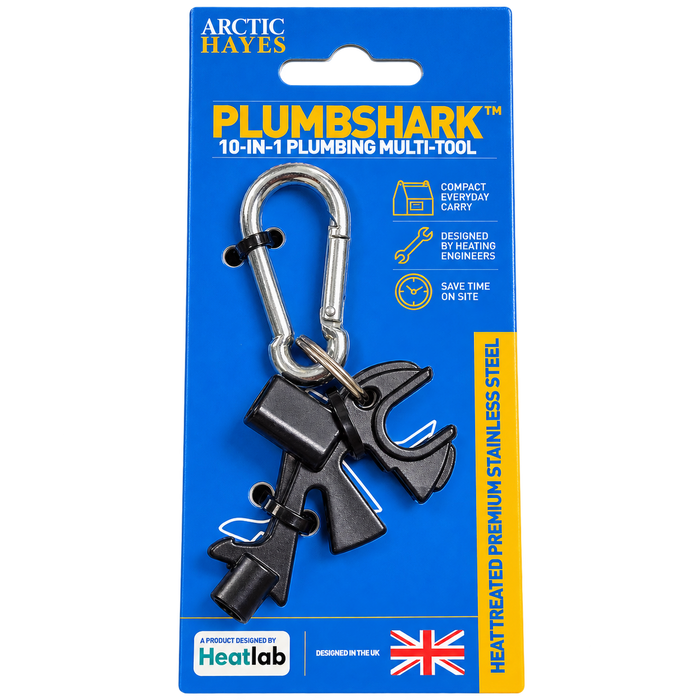Arctic Hayes PlumbShark 10-in-1 Plumbing Multi Tool, Radiator Bleed Key & Valve Spanner