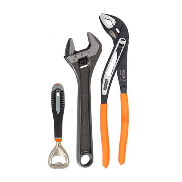 Bahco Set 8'' Adjustable - 10'' Grips & Bottle Opener