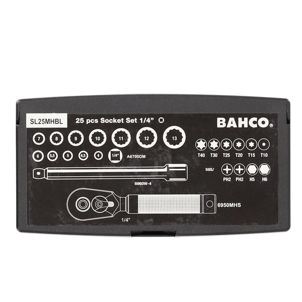 Bahco Special Black Edition 25 Piece 1/4'' Socket & Bit Set Metric