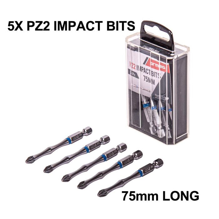 Armeg 5 x PZ2 75mm Impact Bits