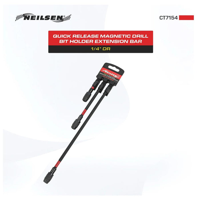 Neilsen 3pack 1/4 Inch Quick Release Magnetic Drill Bit Holder Extension