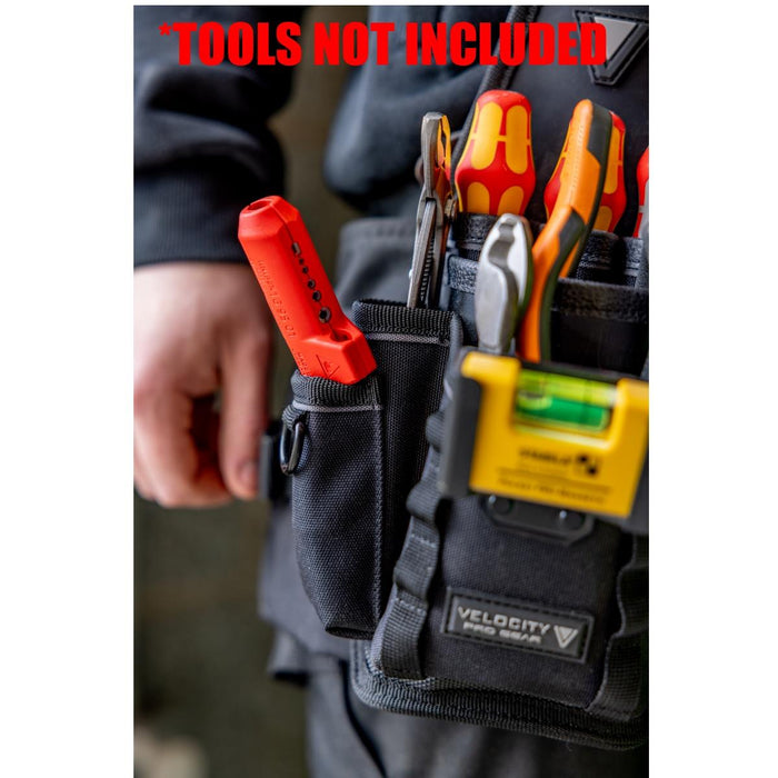 Velocity Grab Pouch Tool Holder – Heavy Duty Multi-Trade Tool Pouch with Screwdriver & Pliers Pockets, MOLLE Webbing, Tape Measure Clip & D-Rings