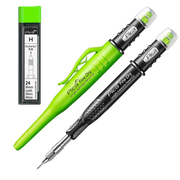 Pica Fine Dry Precise 0.9mm Automatic Pencil + 24 x Graphite H Refills