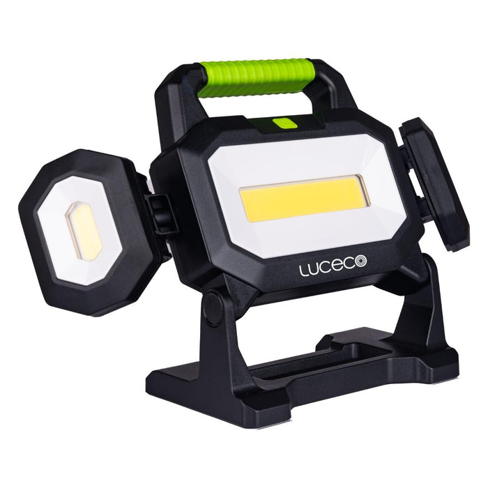 Luceco UniVolt 18V/20V LED Triple Head Work Light 2500 Lumens – Multi Battery Compatible Site Light
