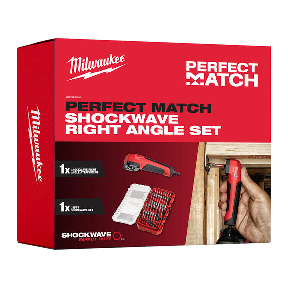 Milwaukee ShockWave Impact Bit Set + Right Angle attachment