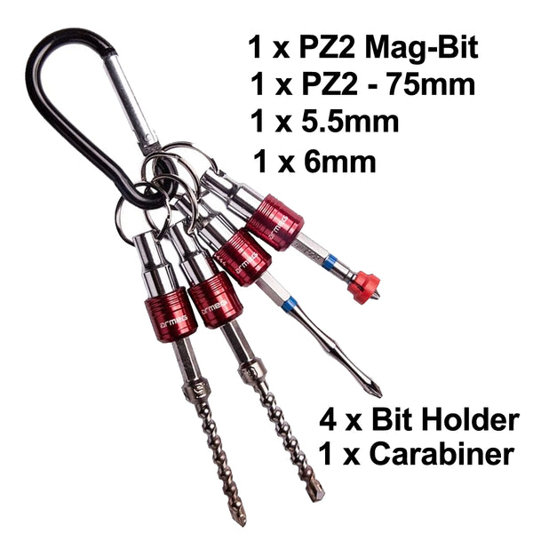 Armeg 4pc Twister Impact Masonry & Screwdriver Bit Set