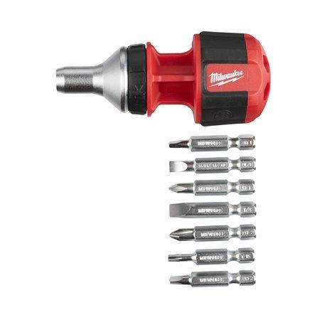 Milwaukee Stubby 8in1 Ratcheting Multi Bit Screwdriver